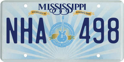 MS license plate NHA498