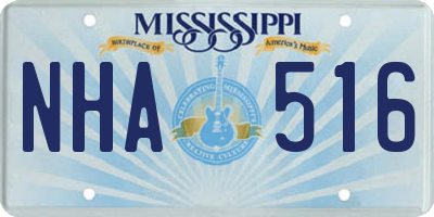 MS license plate NHA516