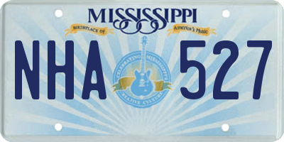MS license plate NHA527
