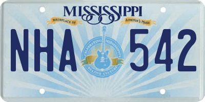 MS license plate NHA542