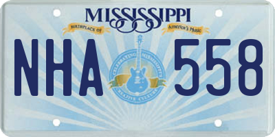 MS license plate NHA558