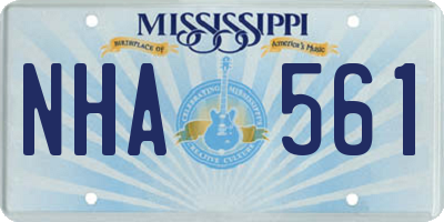 MS license plate NHA561