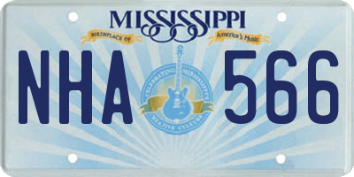 MS license plate NHA566
