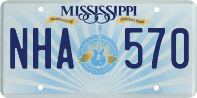 MS license plate NHA570
