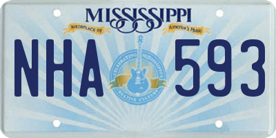 MS license plate NHA593