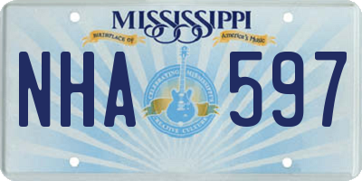MS license plate NHA597