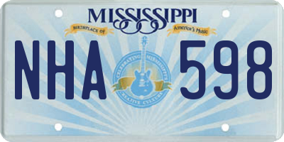 MS license plate NHA598