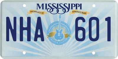 MS license plate NHA601