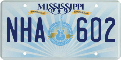 MS license plate NHA602