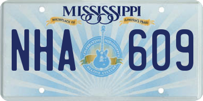MS license plate NHA609