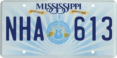 MS license plate NHA613