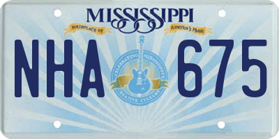 MS license plate NHA675