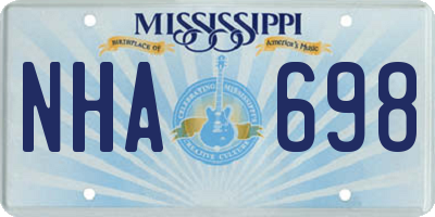 MS license plate NHA698