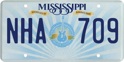 MS license plate NHA709