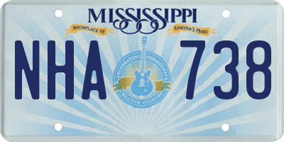 MS license plate NHA738