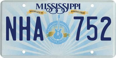MS license plate NHA752