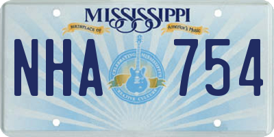 MS license plate NHA754