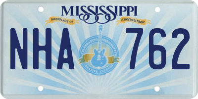MS license plate NHA762