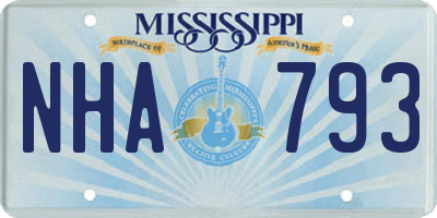MS license plate NHA793