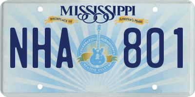 MS license plate NHA801