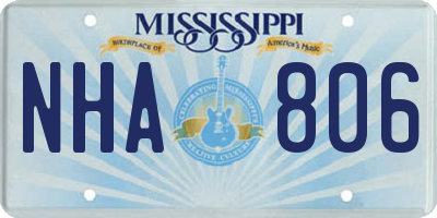 MS license plate NHA806