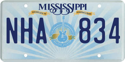 MS license plate NHA834