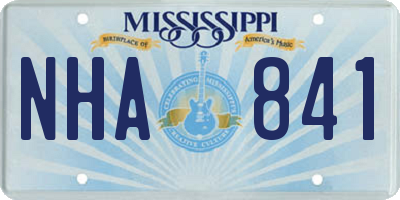 MS license plate NHA841