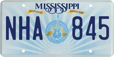 MS license plate NHA845