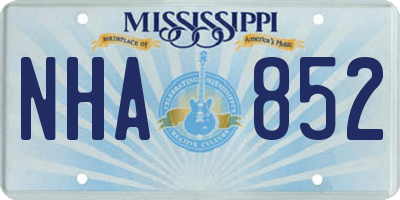 MS license plate NHA852