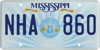 MS license plate NHA860