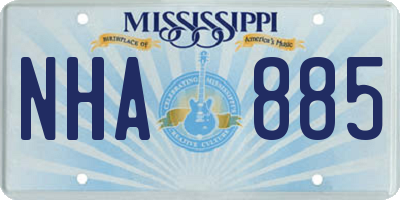 MS license plate NHA885