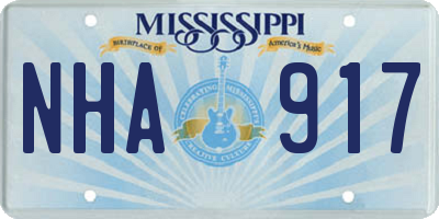 MS license plate NHA917