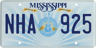 MS license plate NHA925