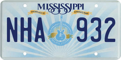 MS license plate NHA932