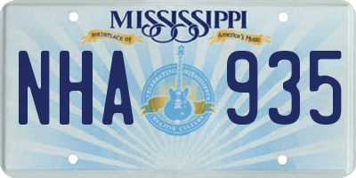 MS license plate NHA935