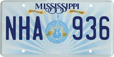 MS license plate NHA936