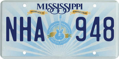 MS license plate NHA948