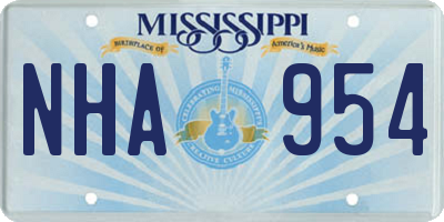 MS license plate NHA954
