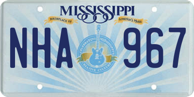 MS license plate NHA967