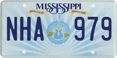 MS license plate NHA979