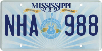 MS license plate NHA988