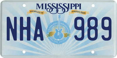 MS license plate NHA989