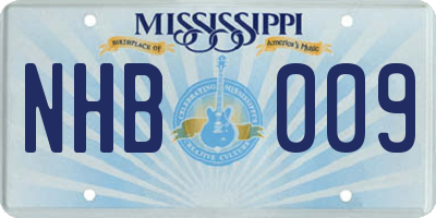 MS license plate NHB009
