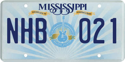 MS license plate NHB021