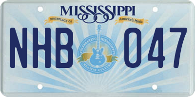 MS license plate NHB047