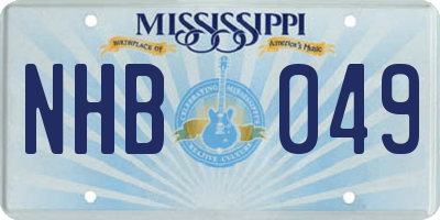 MS license plate NHB049