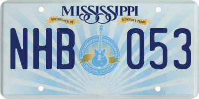 MS license plate NHB053