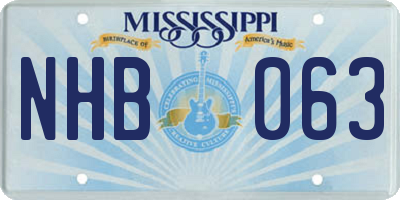 MS license plate NHB063