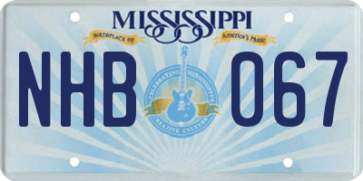 MS license plate NHB067