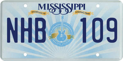 MS license plate NHB109